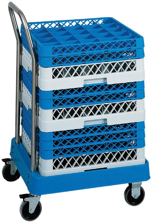 Nerūdijančio plieno  vežimėlis indaplovių krepšeliams FORCAR